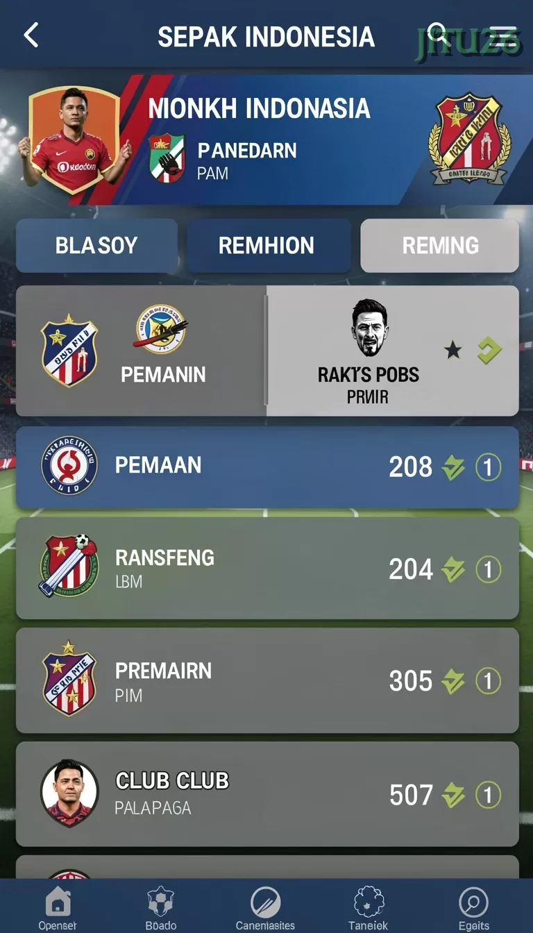 Cuplikan layar BIG777 — menu navigasi