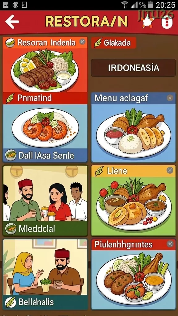 Cuplikan layar INDO126 — menu navigasi